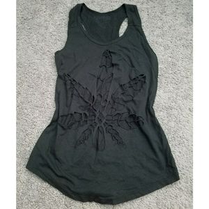 Black Leaf Tank Top